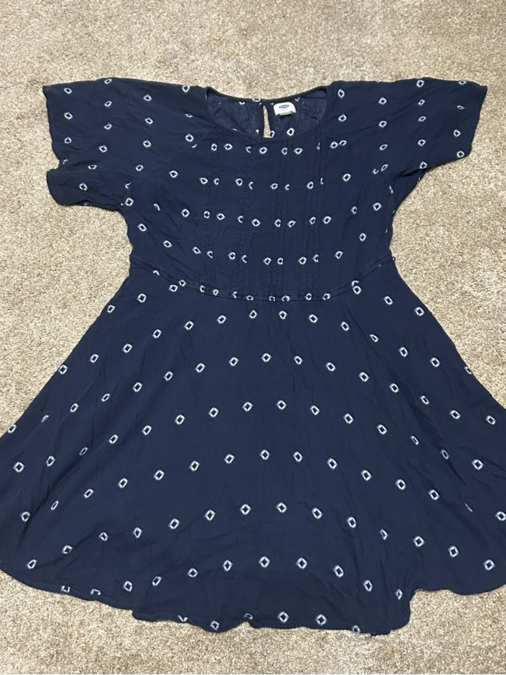 Old Navy Navy and White Patterned Dress